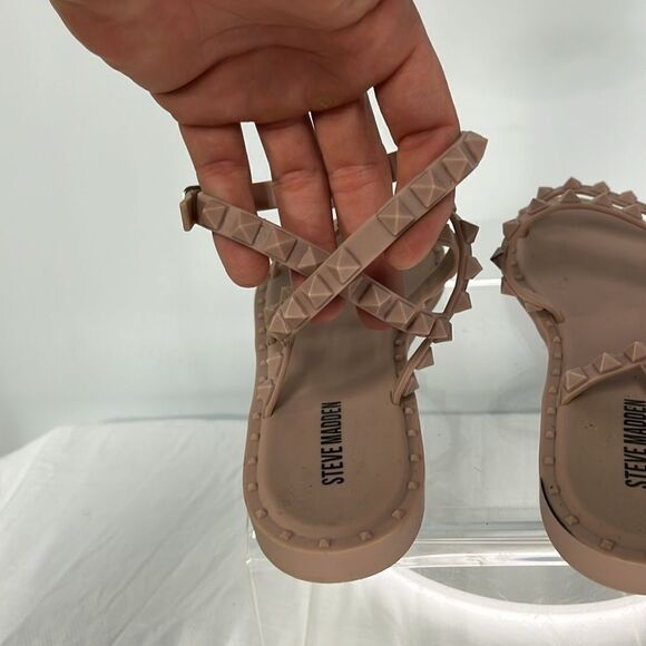 STEVE MADDEN SPIKE STUD ALL RUBBER WRAP STRAP FLATS FTL-09-264 - Picture 2 of 4